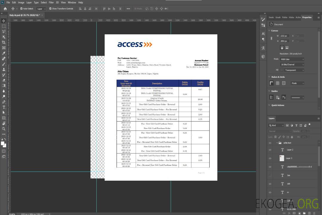 Nigeria Accéder au relevé bancaire template Nigeria Accéder au relevé bancaire template